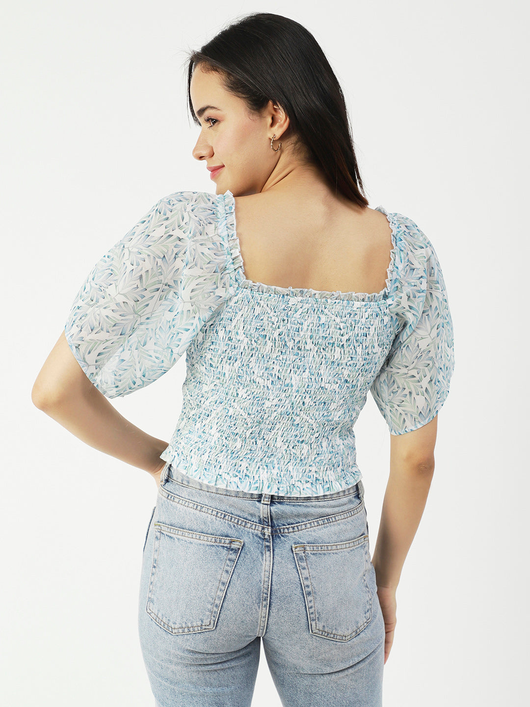 Printed Flotter Sleeve Top