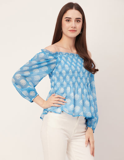 Off-Shoulder Smocked Top