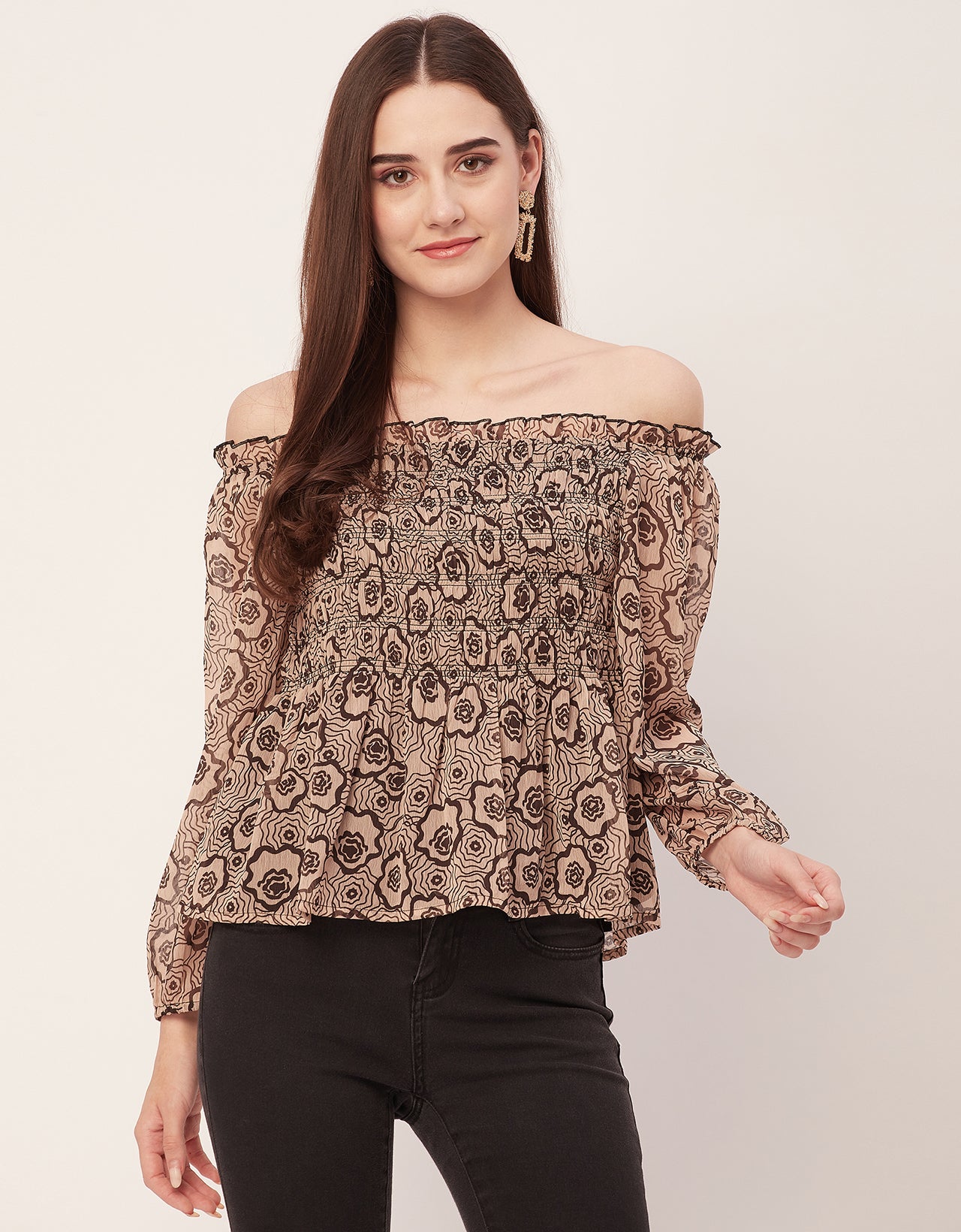 Off-Shoulder Smocked Top