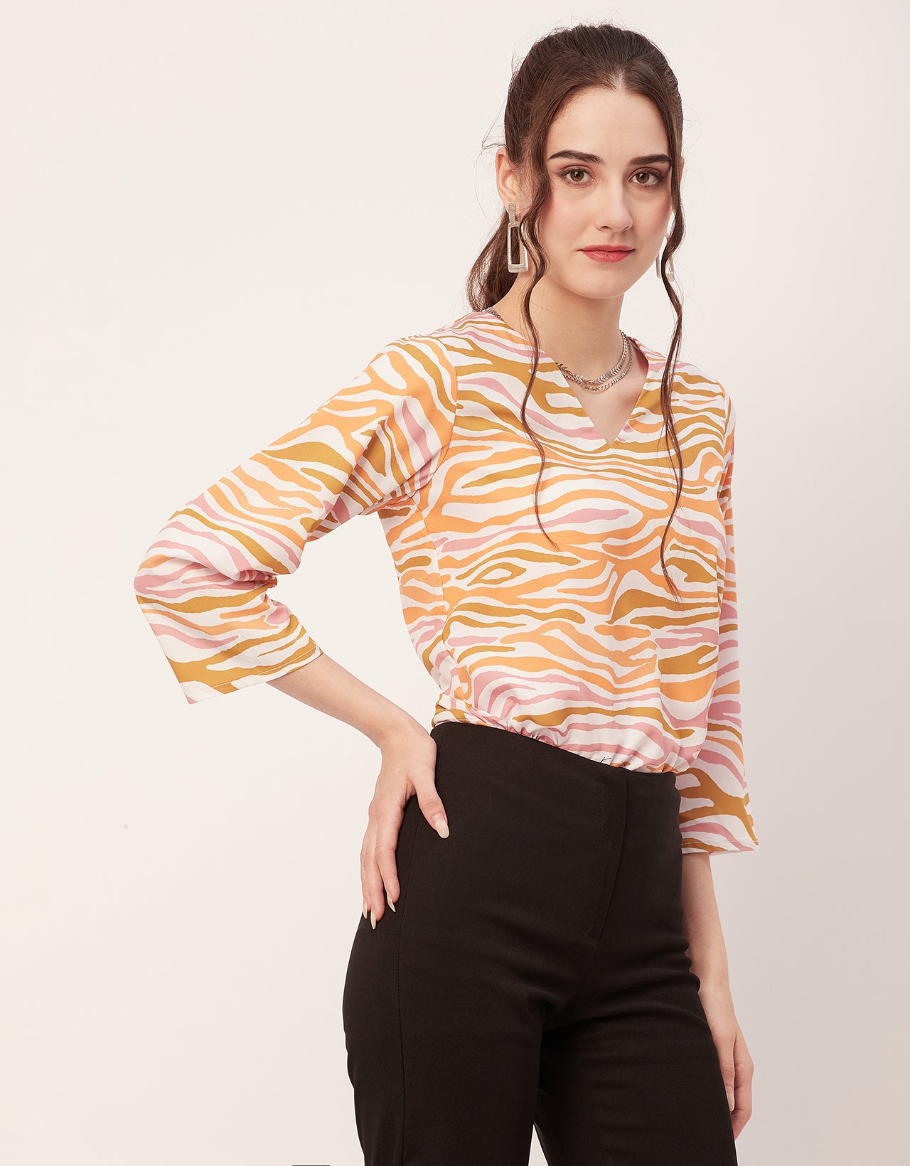 V-Neck Quarter Sleeve Top