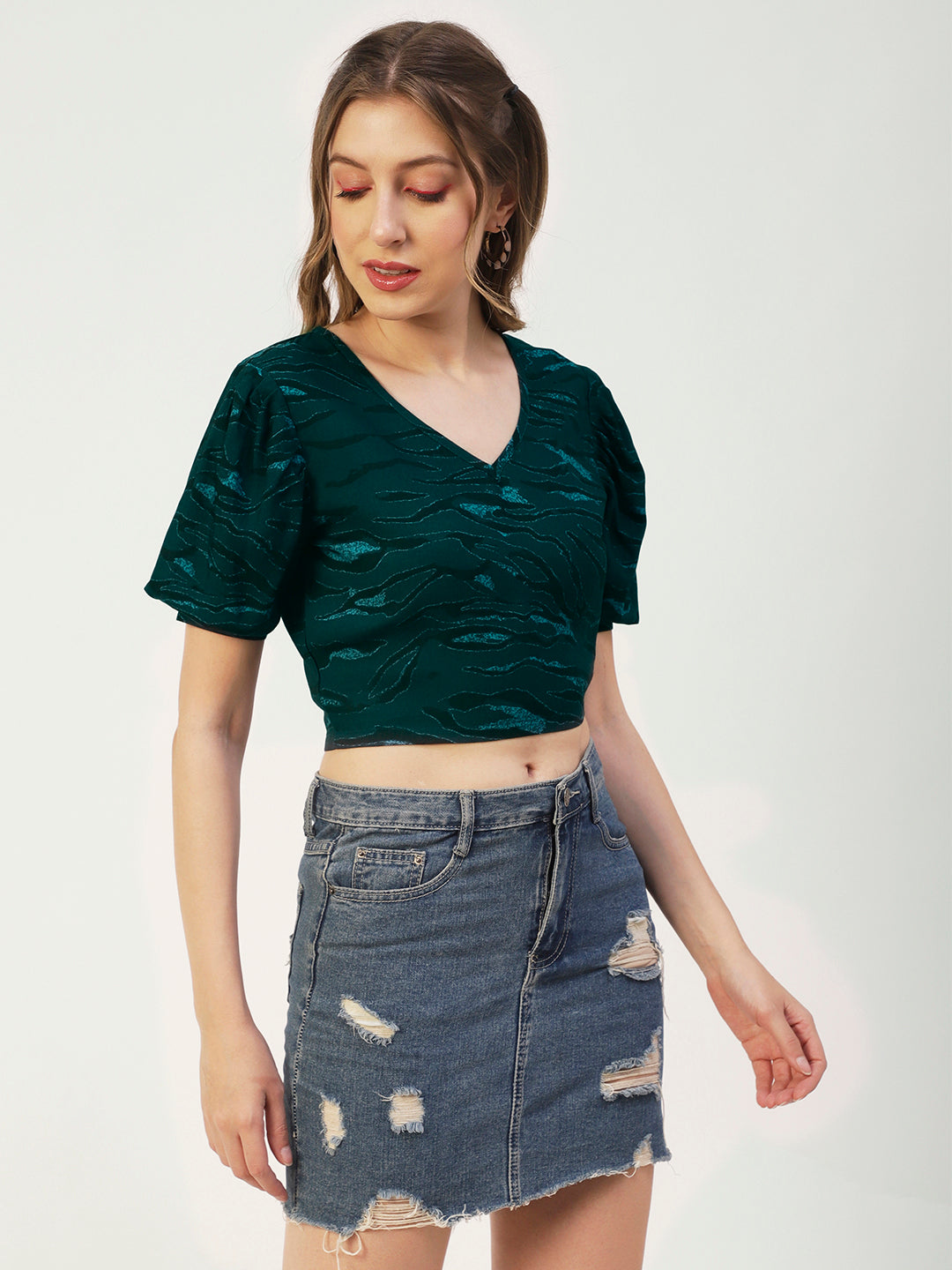 Viscose Rayon V-Neck Top