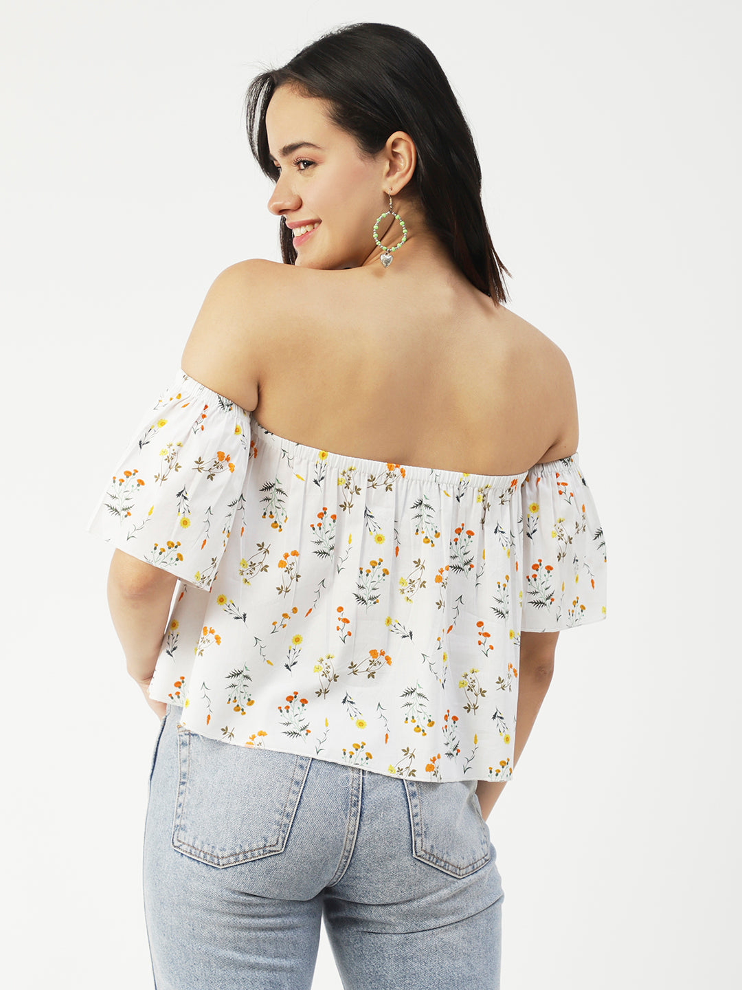 Cotton Off-Shoulder Crop