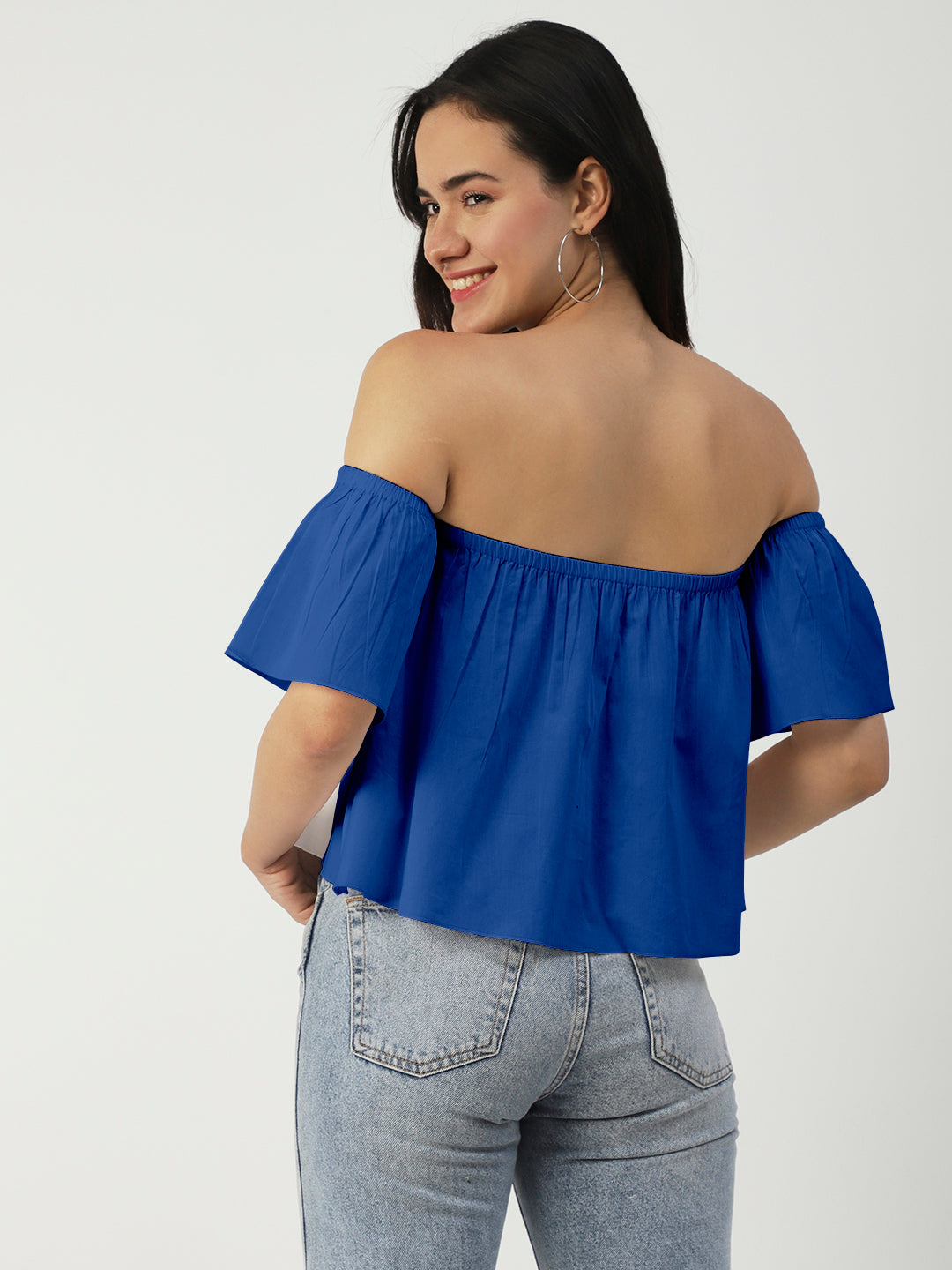 Cotton Off-Shoulder Crop