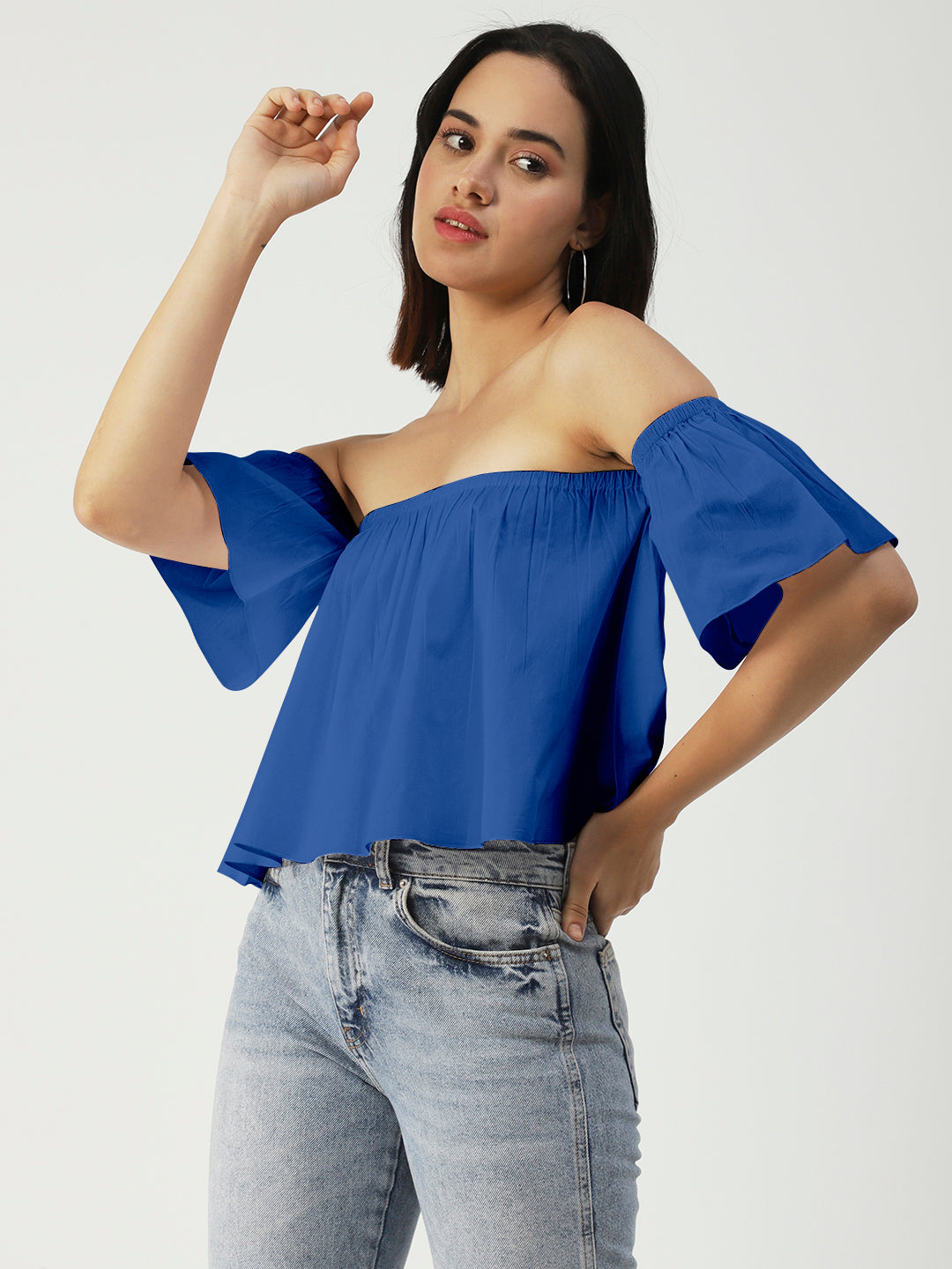 Cotton Off-Shoulder Crop
