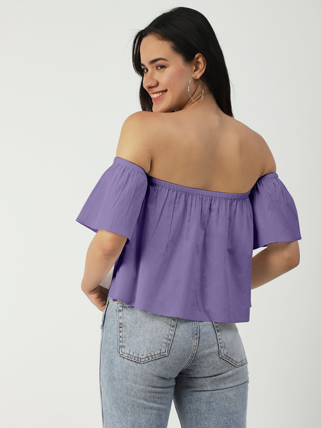 Cotton Off-Shoulder Crop