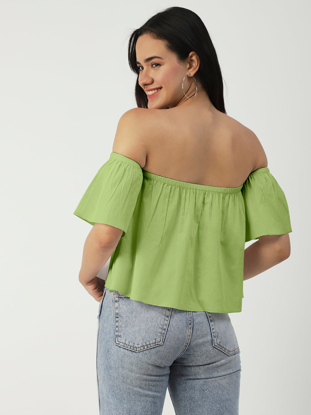 Cotton Off-Shoulder Crop