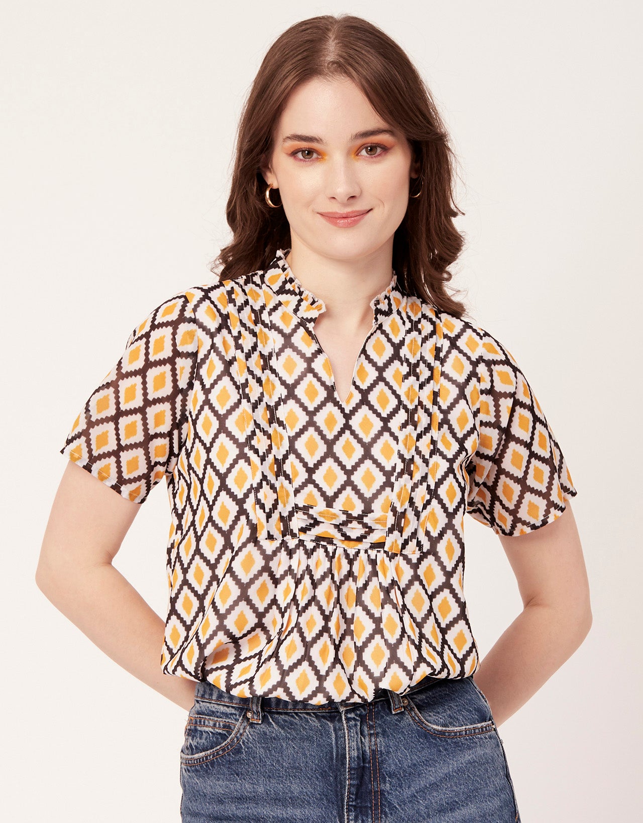 V-Neck Printed Short Top