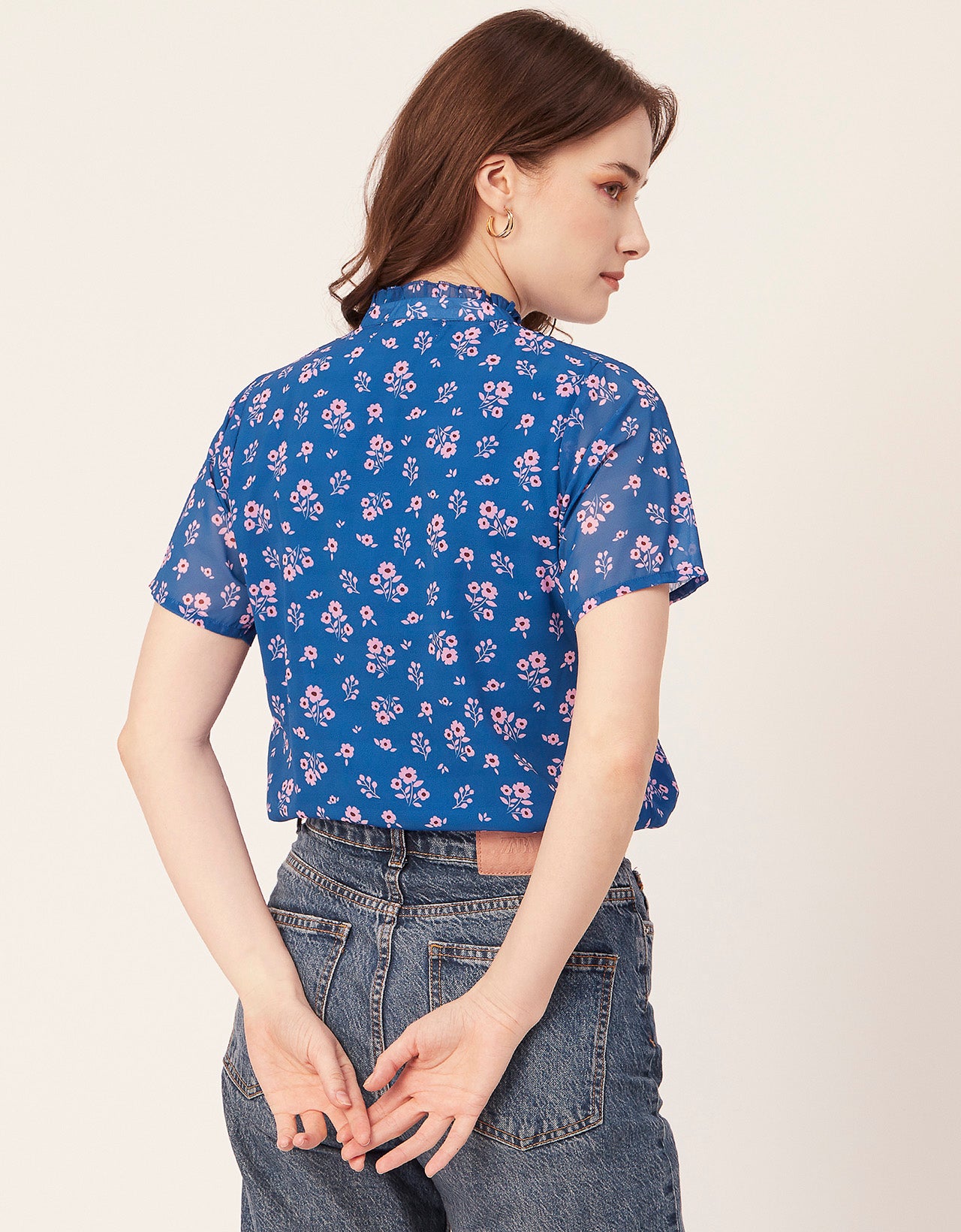 V-Neck Printed Short Top