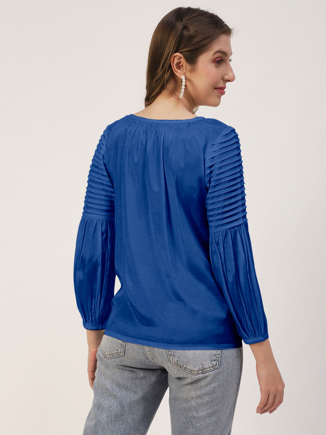 Printed Balloon Tie-Up Top