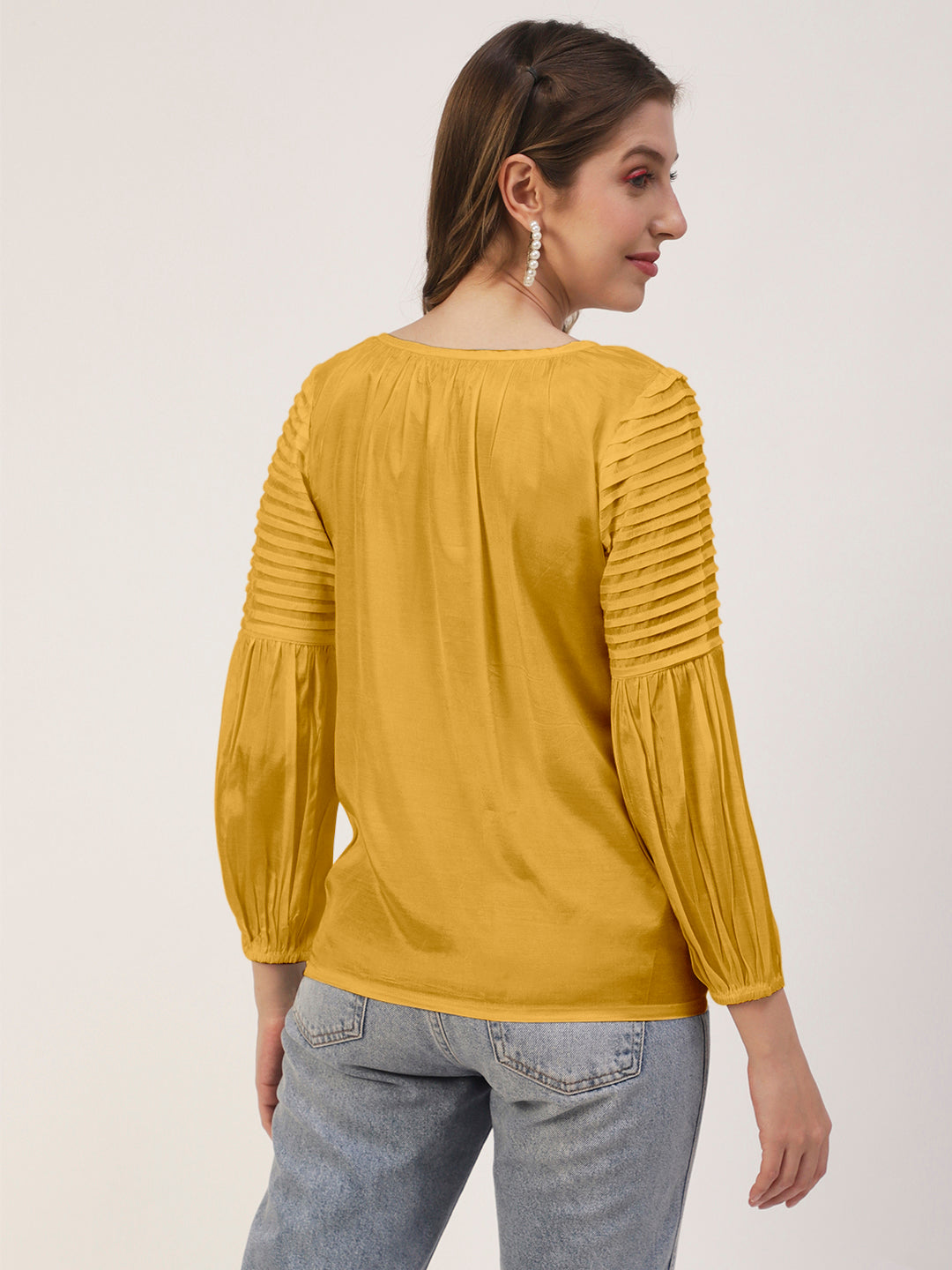 Printed Balloon Tie-Up Top