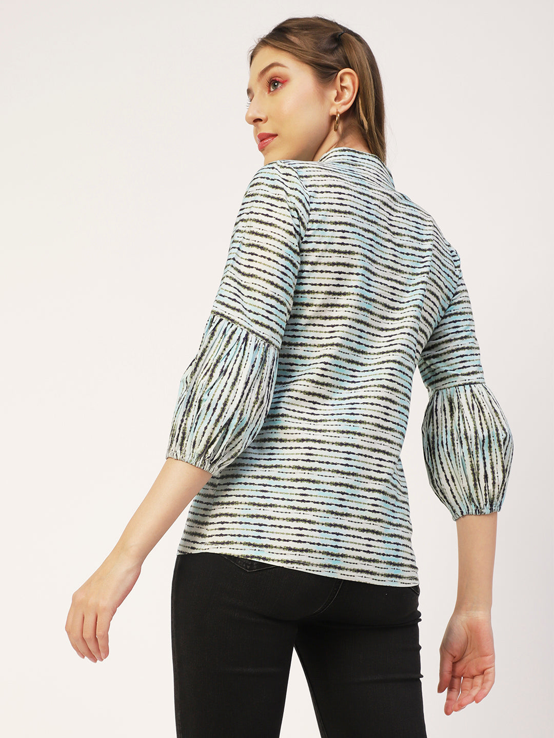 Printed Mandarin Formal Top