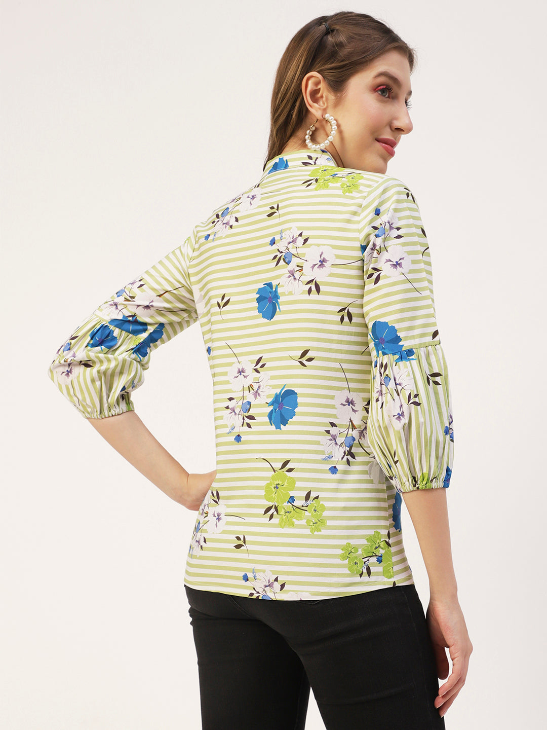 Printed Mandarin Formal Top