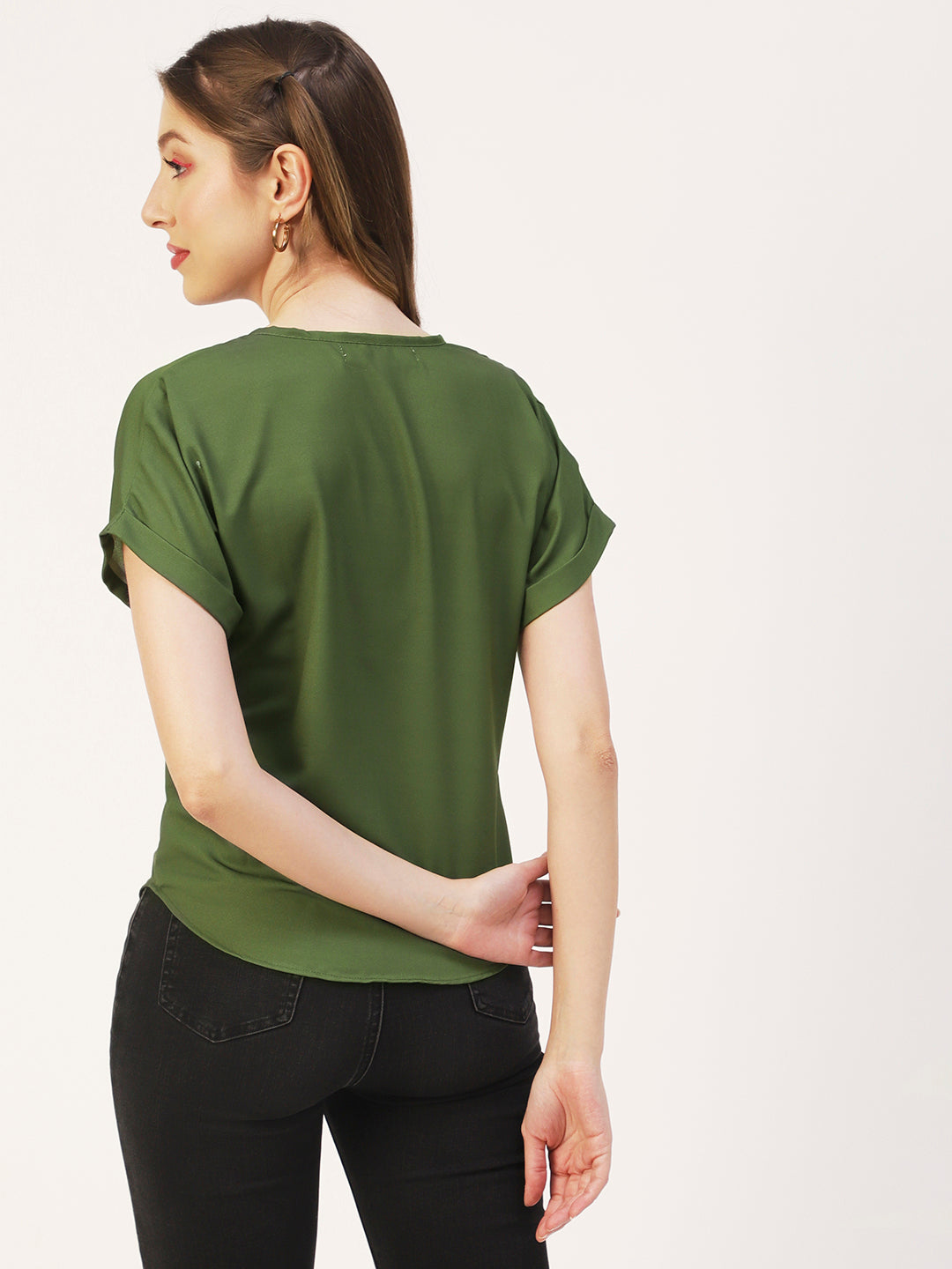 Printed Front Zip-Up Top