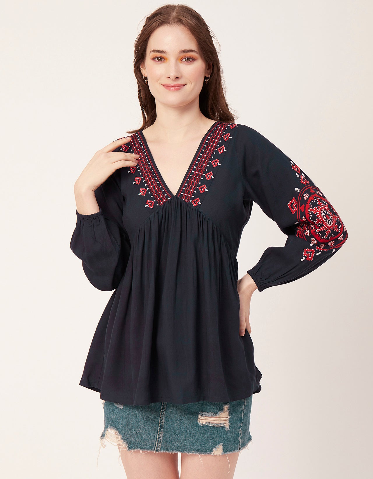 V-Neck Rayon Summer Top