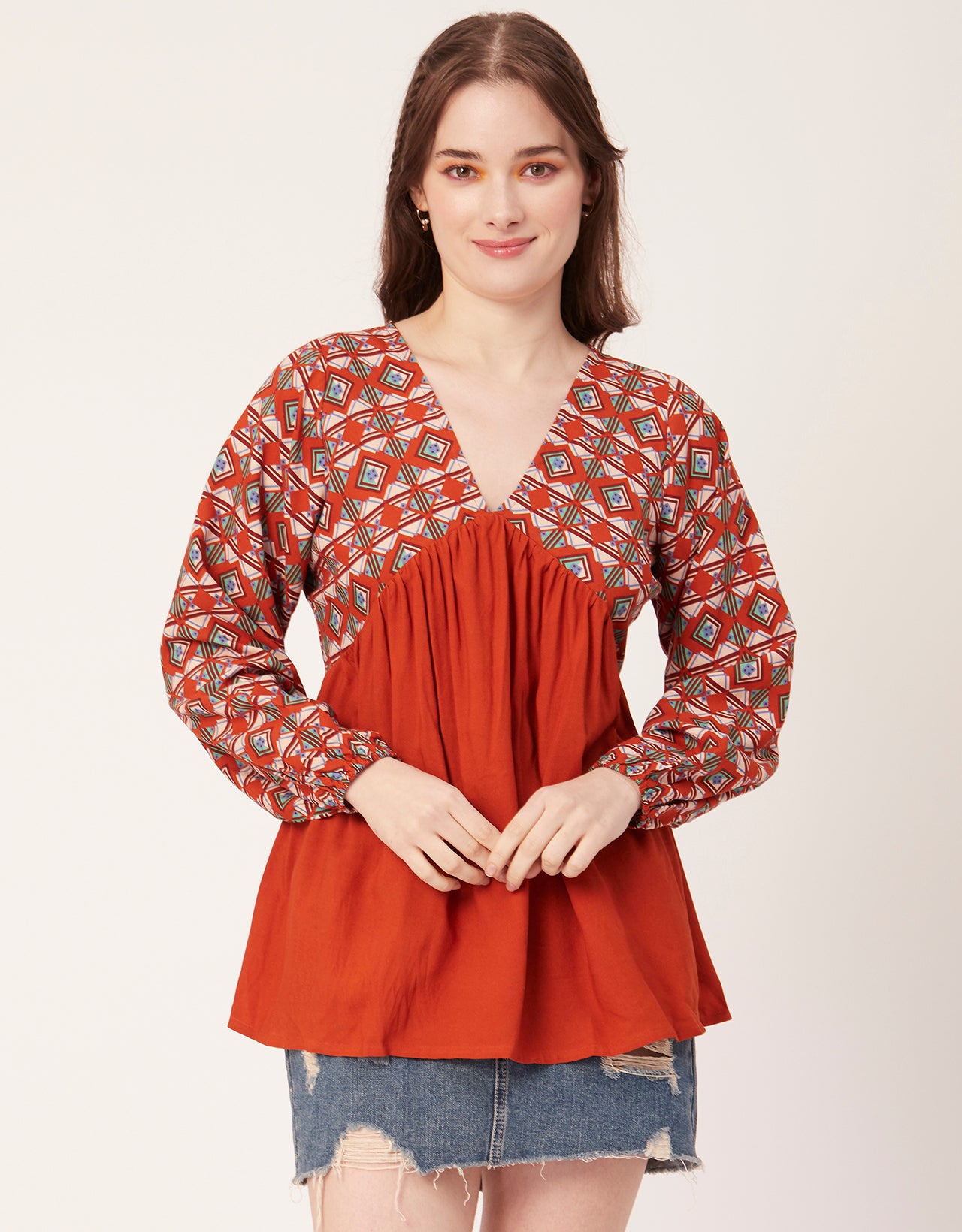 V-Neck Rayon Summer Top