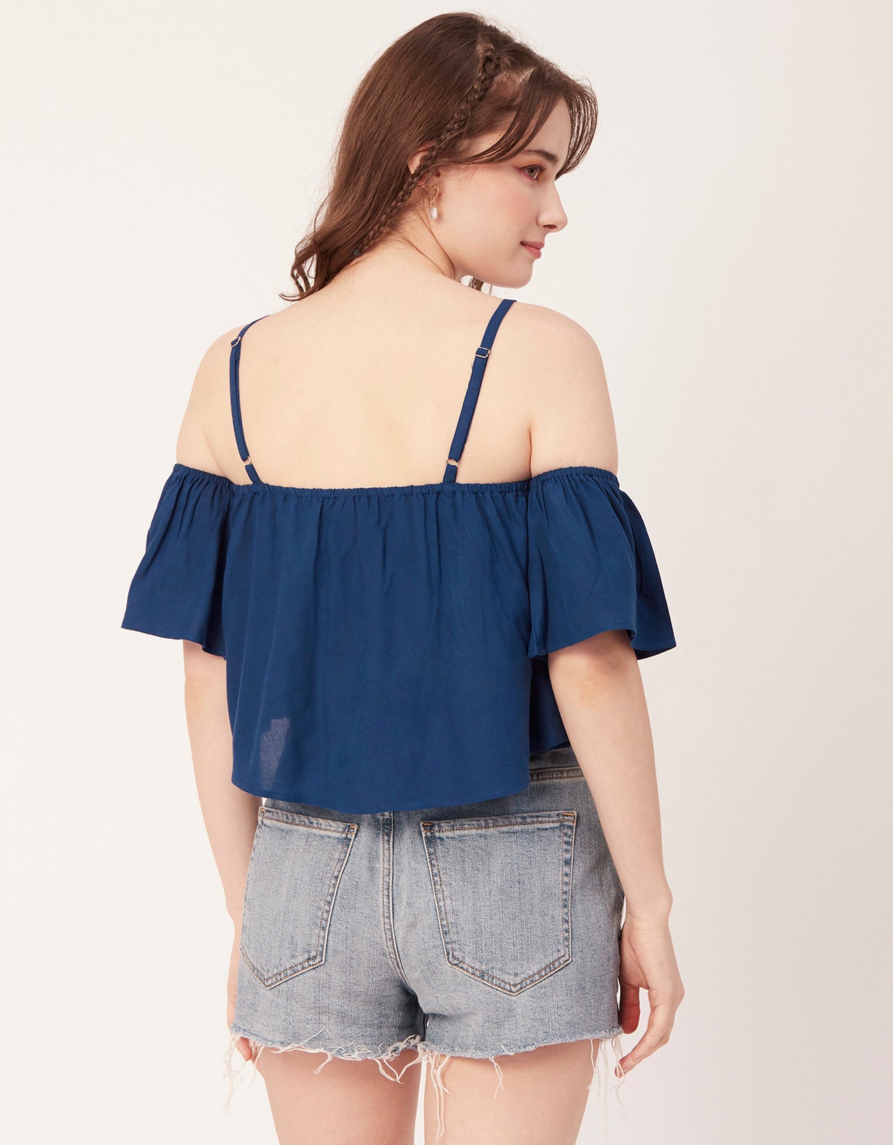 Printed Ruffled Crop Top