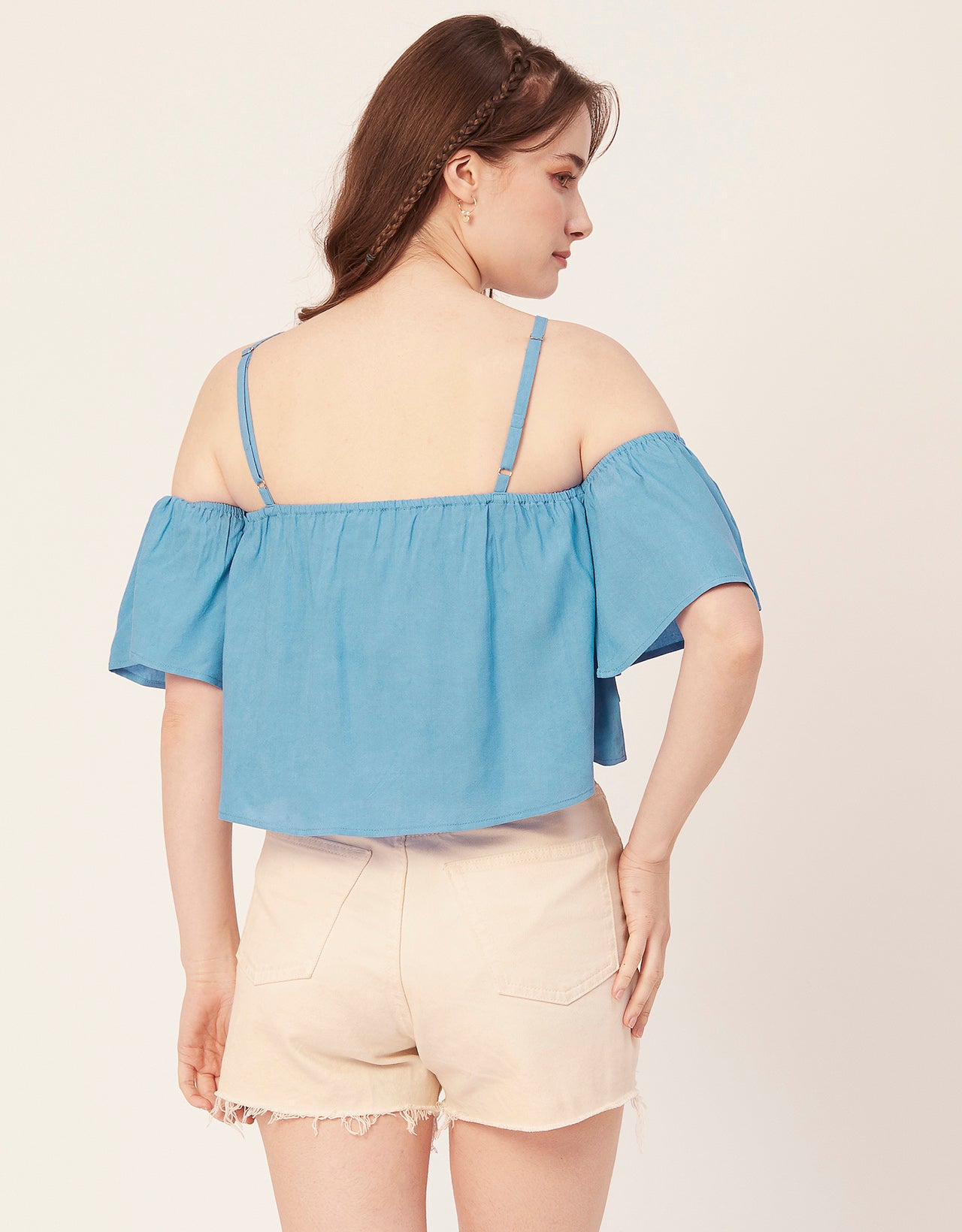 Printed Ruffled Crop Top