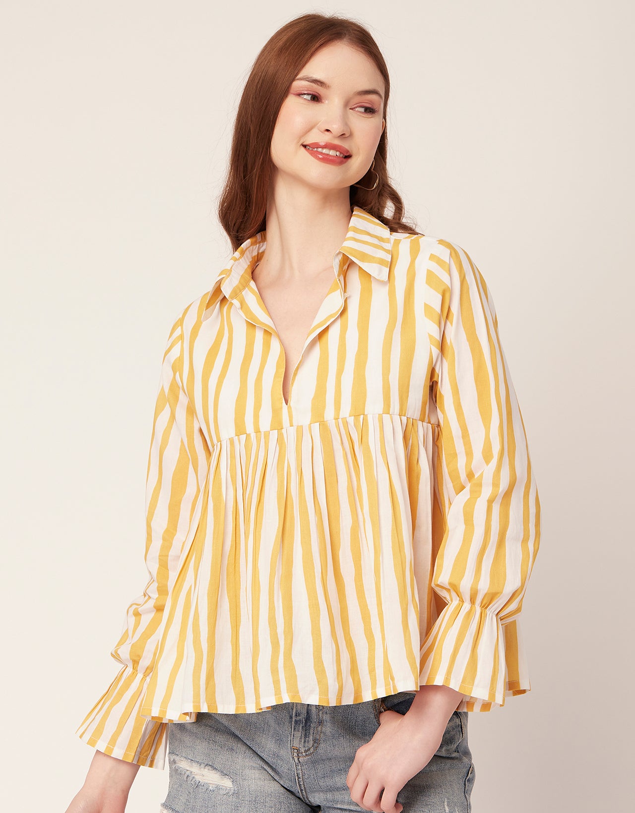 Printed Pleated Summer Top