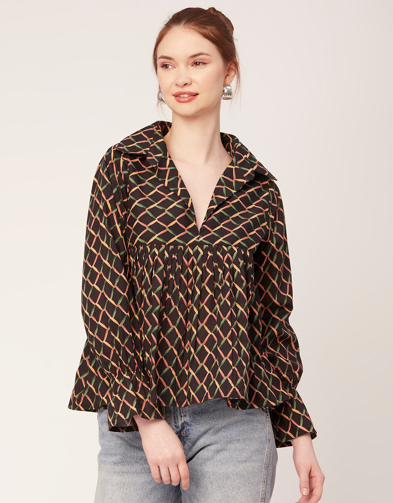 Printed Pleated Summer Top