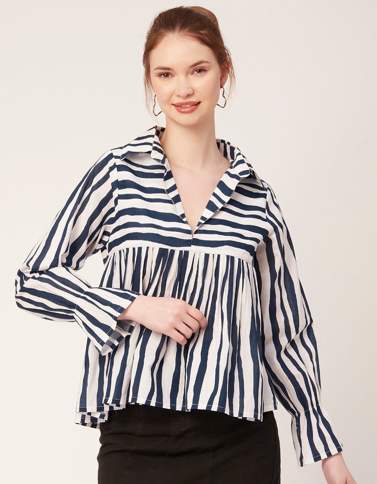 Printed Pleated Summer Top