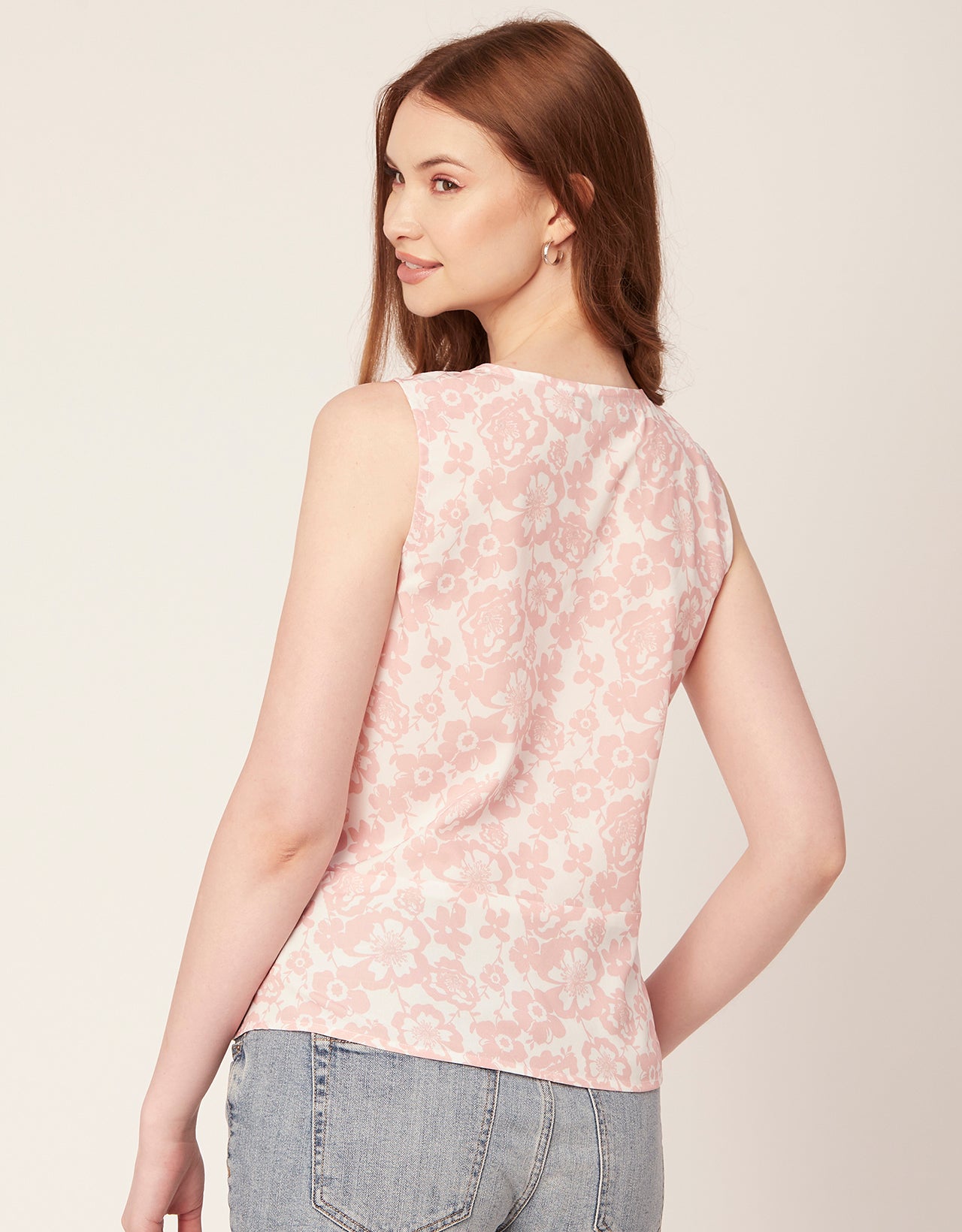 Printed V-Neck Tank Top