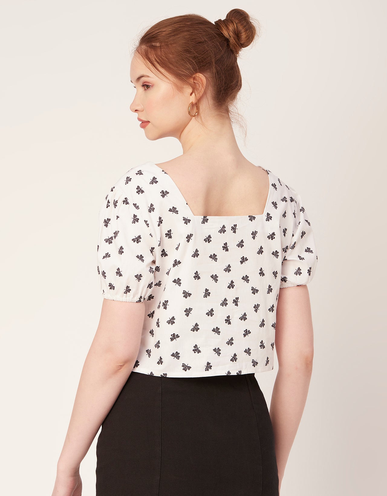 Square Neck Puff Sleeve Top